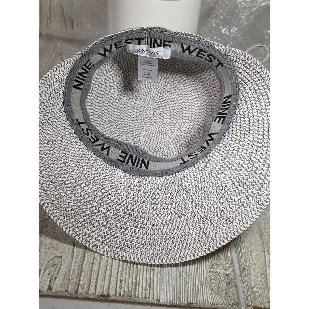 Nine West Ora Bucket Hat Light Gray Woven